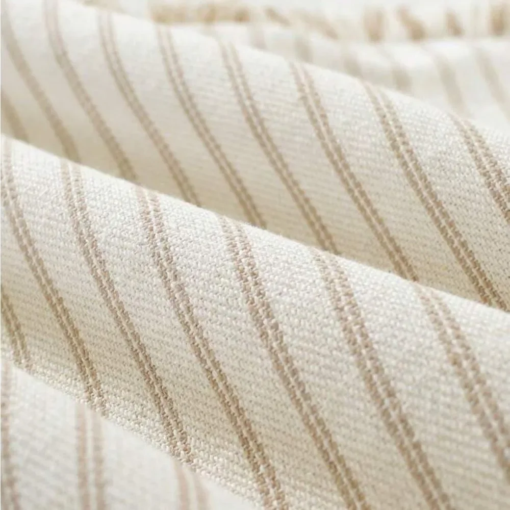 Tan & White Cushion Covers Set of 2 18x18